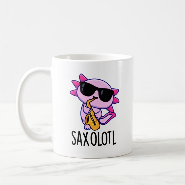Caneca De Café Sax-olotl Piadas engraçadas de Saxofone  (Esquerda)