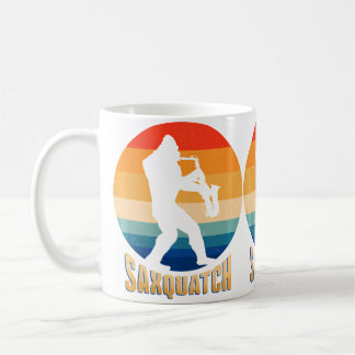 Caneca De Café Saxquatch Divertido Um Sax E Um Sasquatch Tocando 