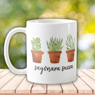 Caneca De Café Sayonara Succa 3 Plantas Interior Bem Sucultas
