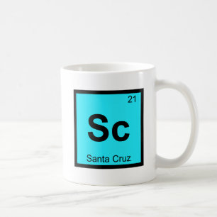 Caneca De Café Sc - Cidade de Santa Cruz Califórnia Símbolo Quími