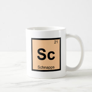 Caneca De Café Sc - Química do Schnapps Símbolo da Tabela Periódi