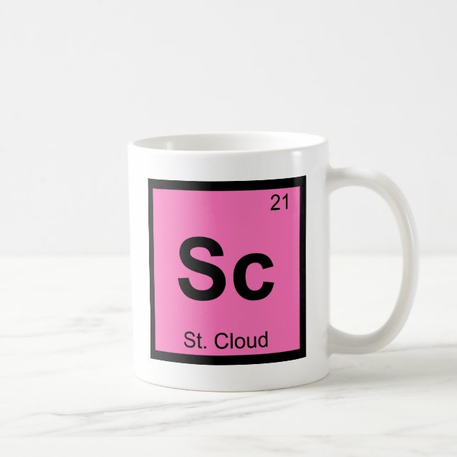 Caneca De Café Sc - St. Cloud Minnesota Tabela Periódica Química (Direita)