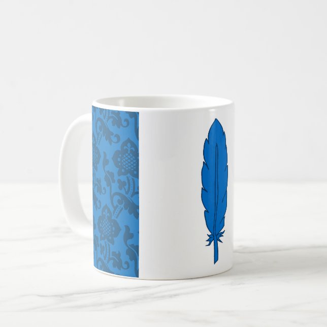 Caneca De Café SCA Clan Blue Feather Coffee Mug (Frente Esquerda)
