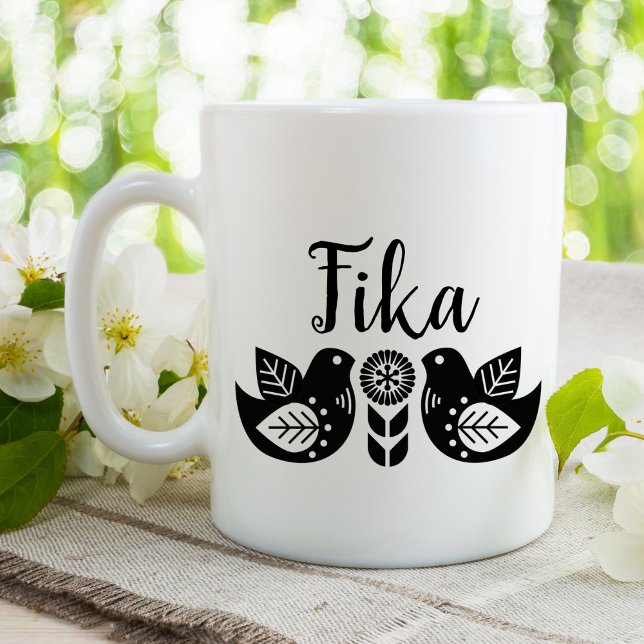 Caneca De Café Scandi Birds Fika (Criador carregado)