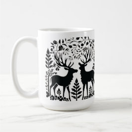 Caneca De Café Scandinávia Folha Florestal Café Mug