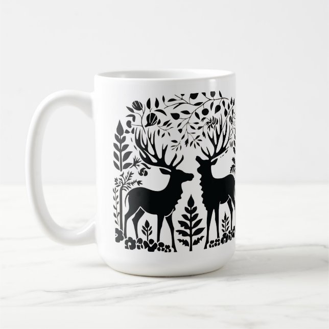 Caneca De Café Scandinávia Folha Florestal Café Mug (Esquerda)