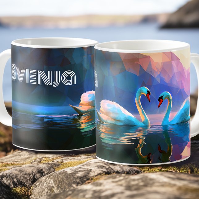 Caneca De Café Scandinavian Swan Maiden - Norse Swan Symbol - (Criador carregado)