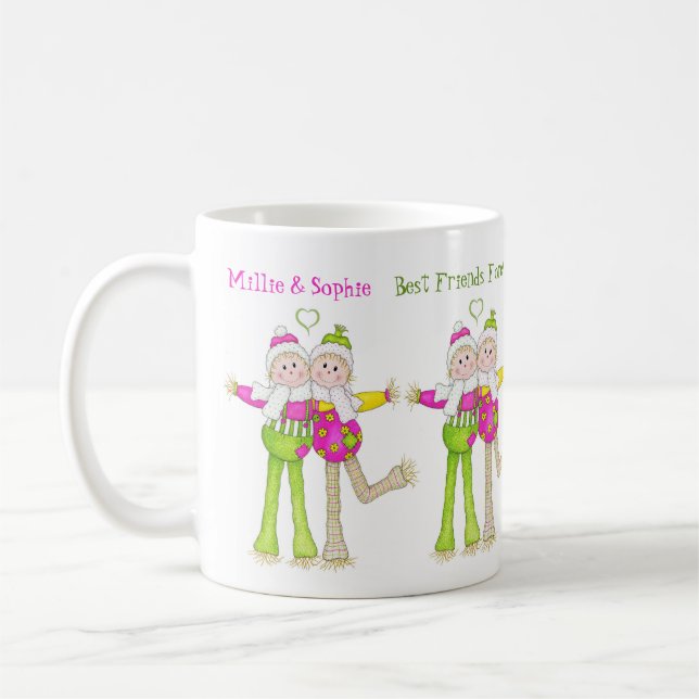 Caneca De Café Scarecrows Personalizado Melhor Amigo Mug (Esquerda)