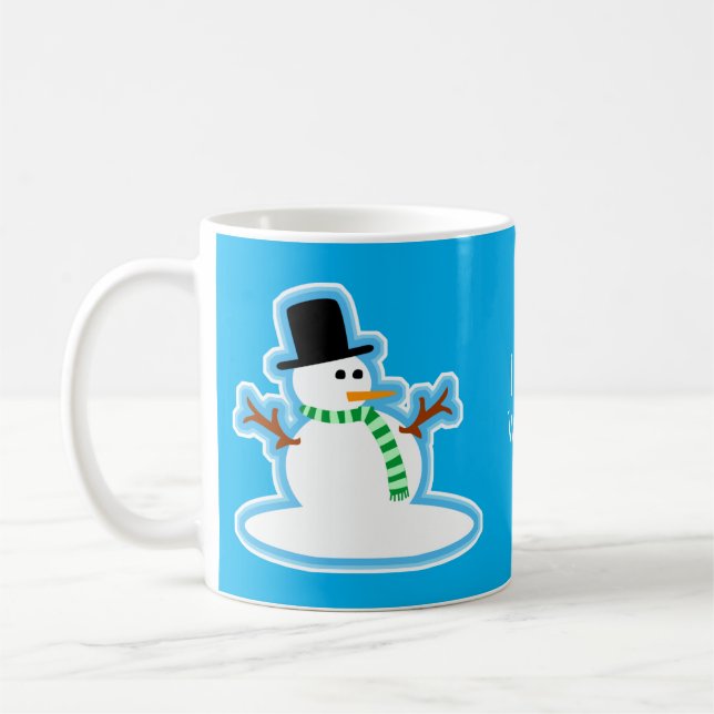 Caneca De Café Scarf Vestindo Snowman Cute Winter Design (Esquerda)