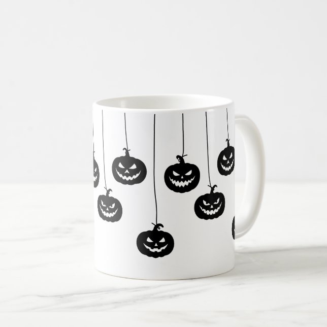 Caneca De Café Scary Pumpkin hanging (Frente Esquerda)