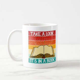 Caneca De Café Schauen Sie mal rein, es ist in einem Buch - Retro