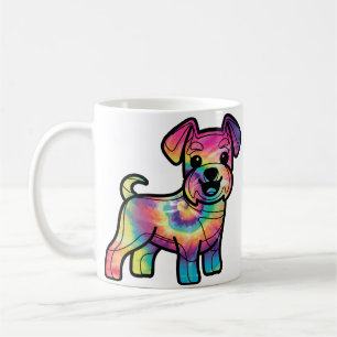 Caneca De Café Schnauzer Colorido: Delícia Tie Dye