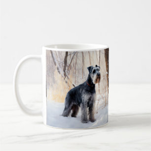 Caneca De Café Schnauzer Deixe Nevar Natal