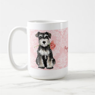 Caneca De Café Schnauzer do rosa dos namorados mini