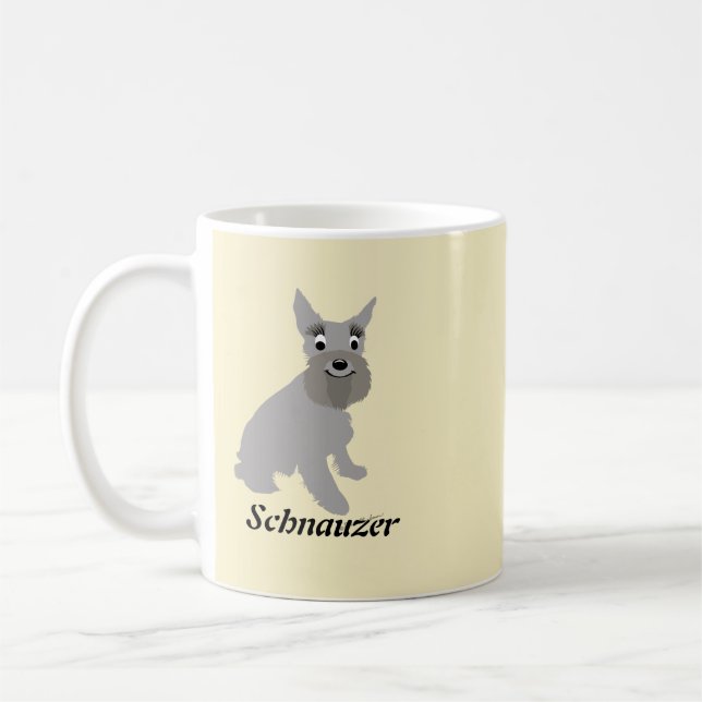 Caneca De Café Schnauzer dos desenhos animados (Esquerda)