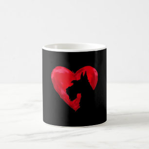 Caneca De Café Schnauzer Heart Silhouette Dia de os namorados Dog