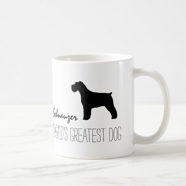 Caneca De Café Schnauzer: O melhor cão do mundo | Personalizado (Direita)