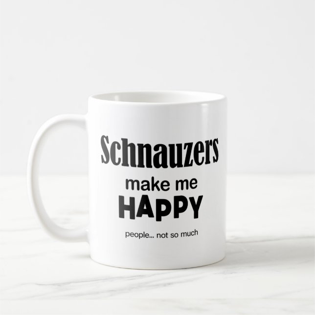 Caneca De Café Schnauzers me fazem feliz (Esquerda)