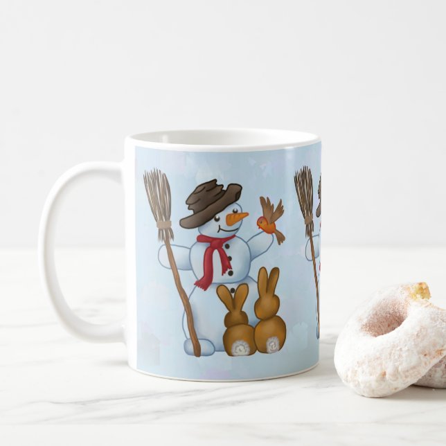 Caneca De Café Schneemann mit Tieren (Com Donut)