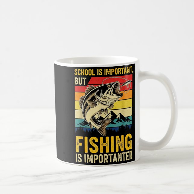 Caneca De Café School Is Imrtant But Fishing Is Imrtanter Fish B  (Direita)