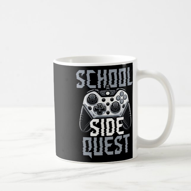 Caneca De Café School Side Quest Funny Gamer Ck To School  (Direita)