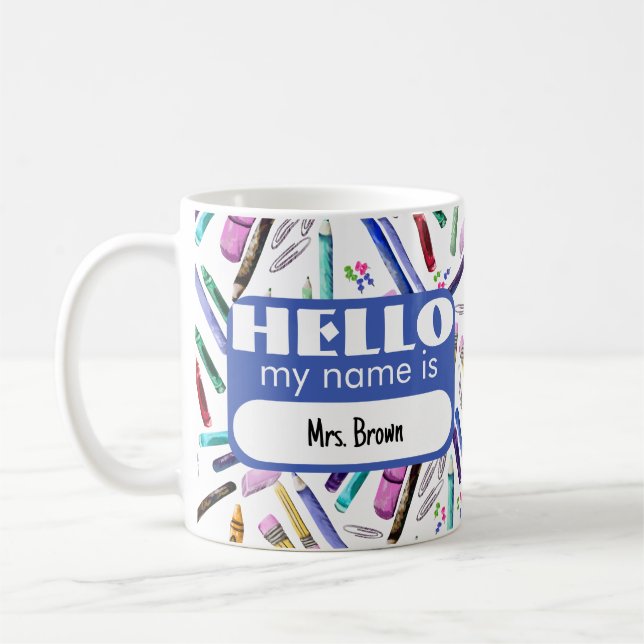 Caneca De Café School supplies pattern (Esquerda)