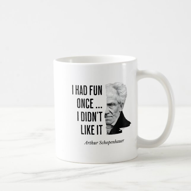 Caneca De Café Schopenhauer Quote Funny Philosopher Statement  (Direita)