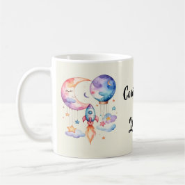 Caneca De Café Schwangerschaft verkünden Aquarell Heißluftballon 