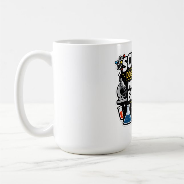 Caneca De Café Science Over Belief – Funny Science Quote Design (Esquerda)