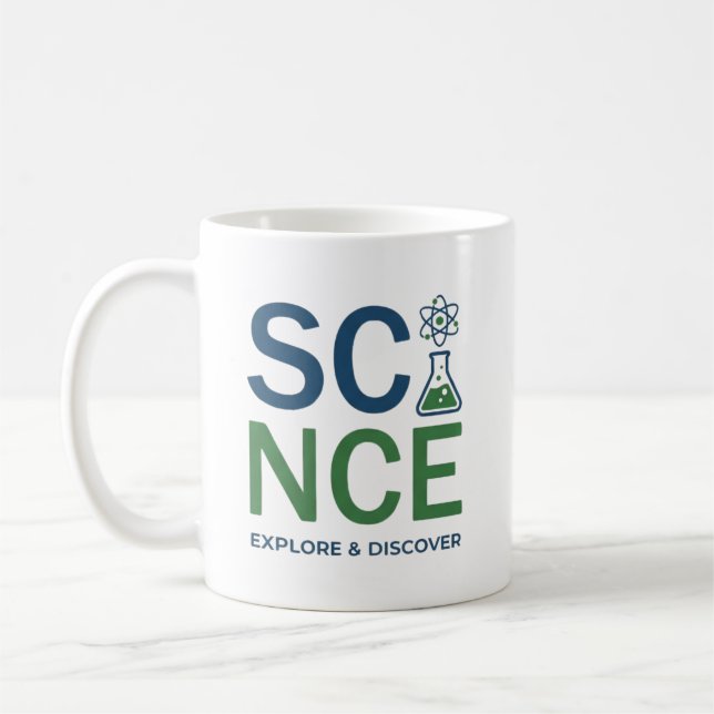 Caneca De Café Science Teacher Typography Design (Esquerda)