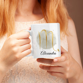 Caneca De Café Scorpio Personalizável Watercolor Design