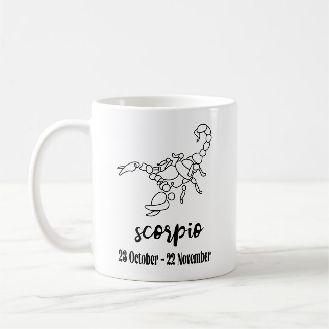 Caneca De Café Scorpio, Sinais Zodiac (Esquerda)