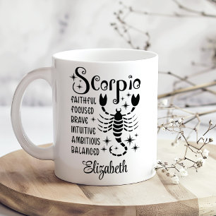 Caneca De Café Scorpio Zodiac Horoscope Nome Personalizado