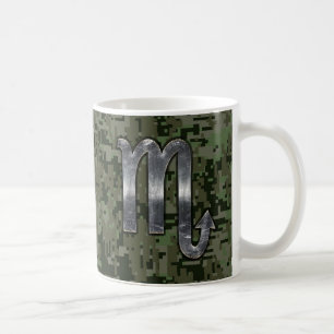 Caneca De Café Scorpio Zodiac - Símbolo Woodland Digital Camo