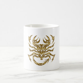 Caneca De Café Scorpio Zodiac - Tribal Dourado