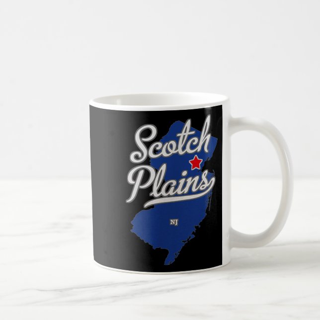 Caneca De Café Scotch Plains New Jersey Nj Map  (Direita)