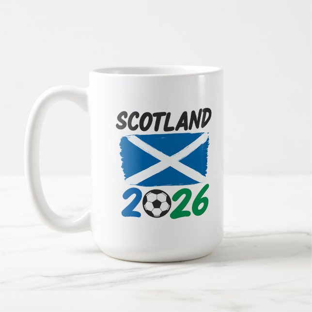 Caneca De Café Scotland 2026 Soccer Fan Design / Saltire and Foot (Esquerda)