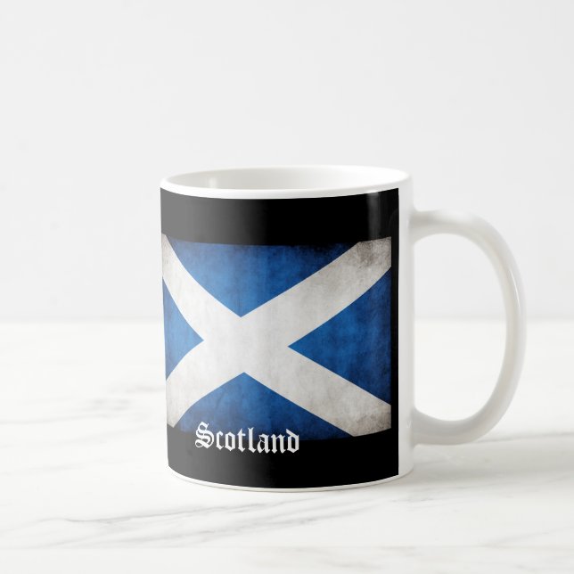 Caneca De Café Scotland Grunge Flag (Direita)