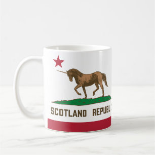 Caneca De Café Scotland Republic California Flag Unicorn