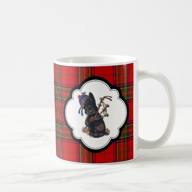 Caneca De Café Scottie bonito que joga Bagpipes (Direita)