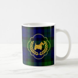 Caneca De Café Scottie Dourado & grinalda na xadrez
