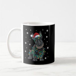 Caneca De Café Scottie Scottish Terrier Wrapped In Christmas Ligh