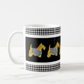 Caneca De Café Scotties com jaquetas de Houndstooth