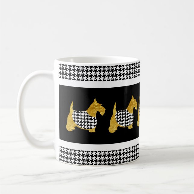 Caneca De Café Scotties com jaquetas de Houndstooth (Esquerda)