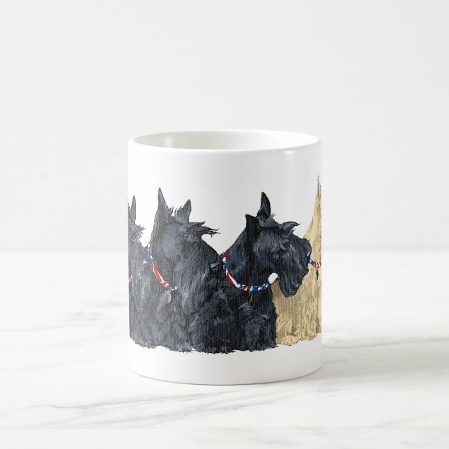 Caneca De Café Scotties Todos em uma Linha (Centro)