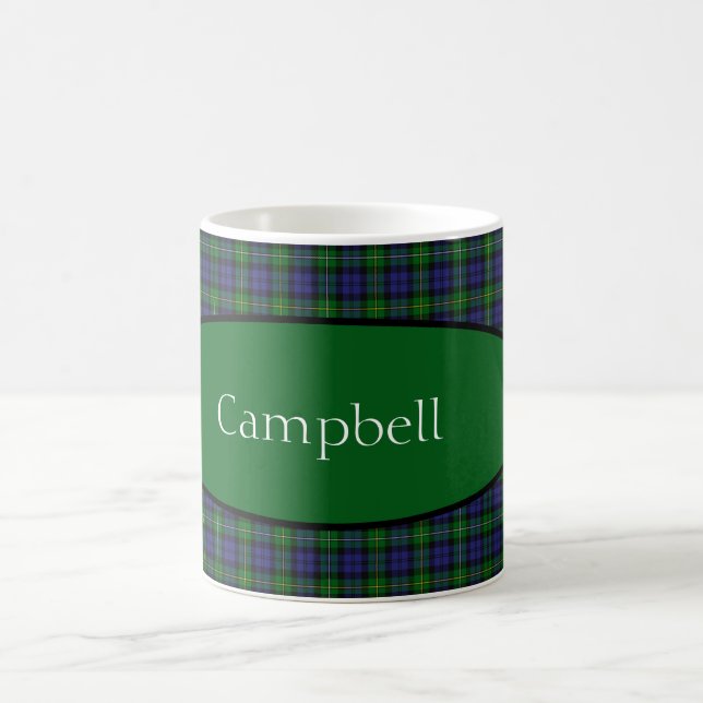 Caneca De Café Scottish Campbell Family Tartan Personalizado (Centro)