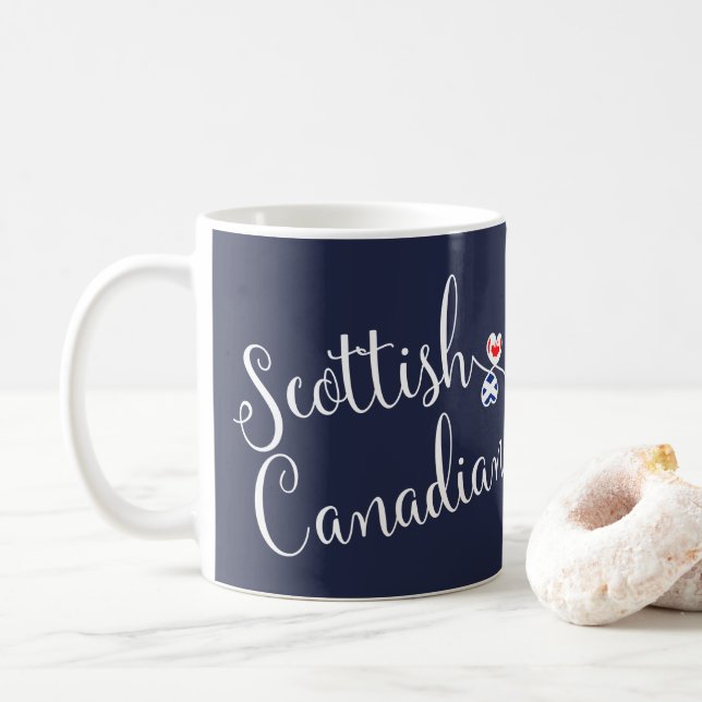 Caneca De Café Scottish Canadian Entwined Hearts Mug (Com Donut)