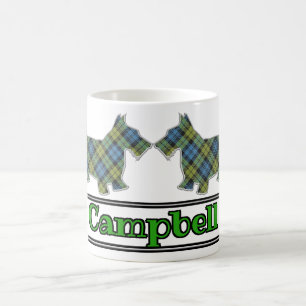 Caneca De Café Scottish Cheer Campbell Family Tartan Scottie Dogs