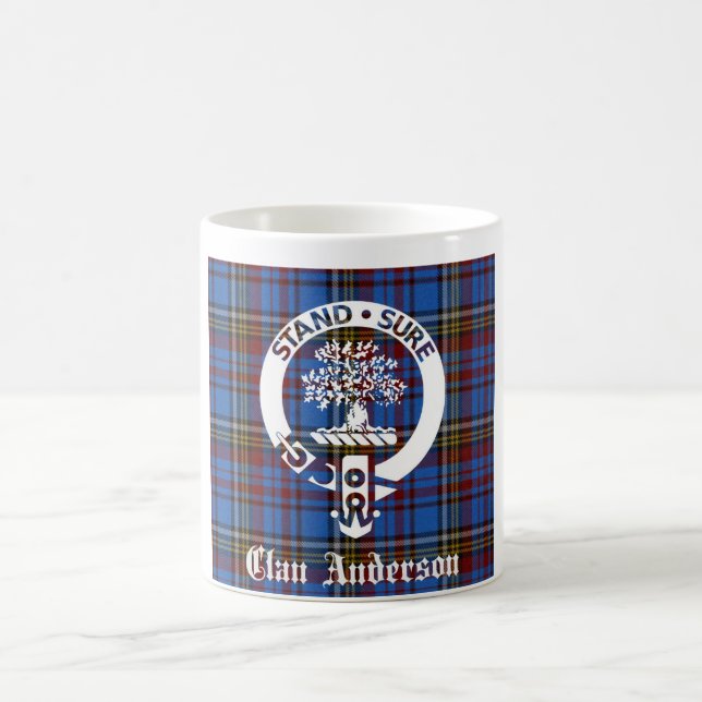Caneca De Café Scottish Clan Anderson Crest & Tartan (Centro)