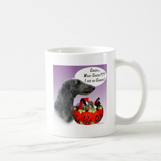 Caneca De Café Scottish Deerhound Halloween Candy (Direita)